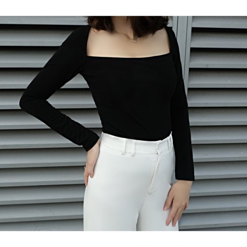 KAMELLIA - Angelie top - Áo thun ôm cổ vuông Angelie