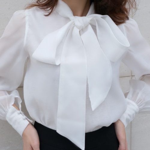 KAMELLIA - Bridgetta shirt - Áo sơ mi cột nơ Bridgetta vải voan công sở