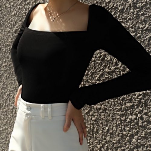 KAMELLIA - Angelie top - Áo thun ôm cổ vuông Angelie