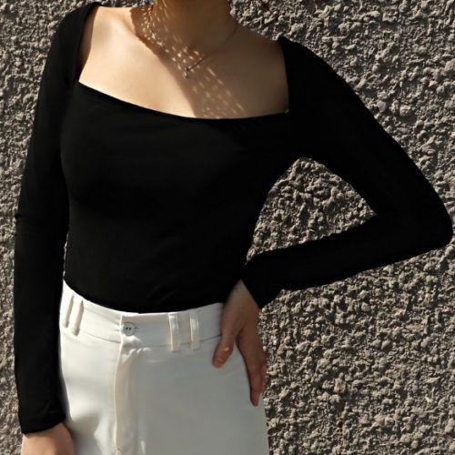 KAMELLIA - Angelie top - Áo thun ôm cổ vuông Angelie