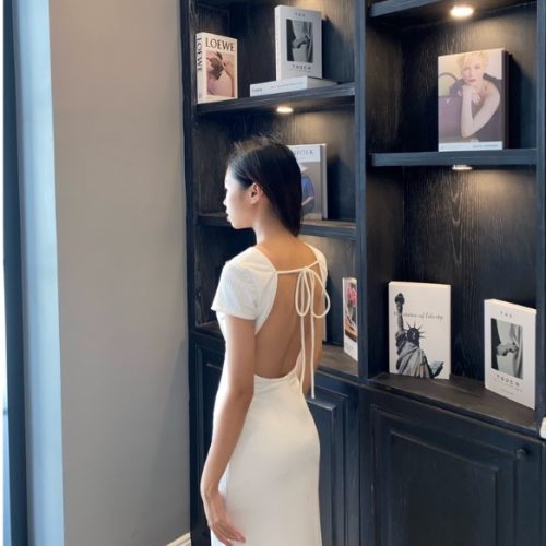 KAMELLIA - Chantel Dress - Váy ôm body cộc tay hở lưng cao cấp Chantel