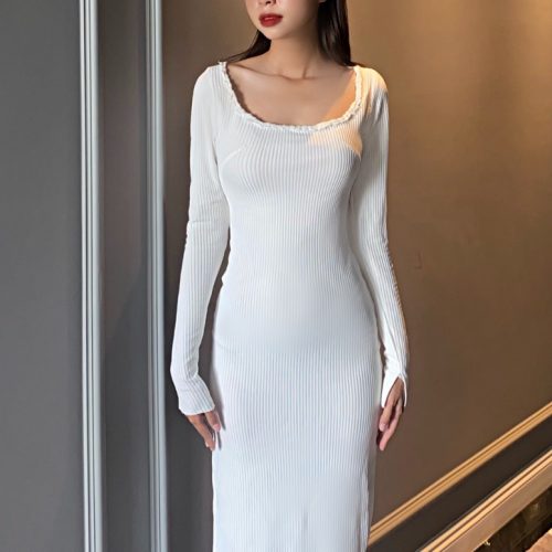 KAMELLIA - Jasmeen Dress - Váy ôm body tay dài cổ vuông Jasmeen chất co giãn cao cấp